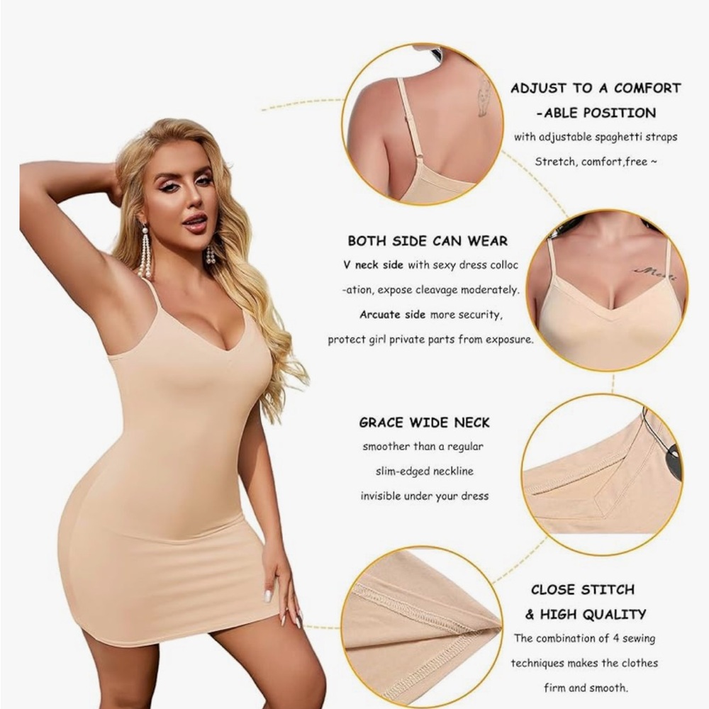 Elegant Beige Slip Dress